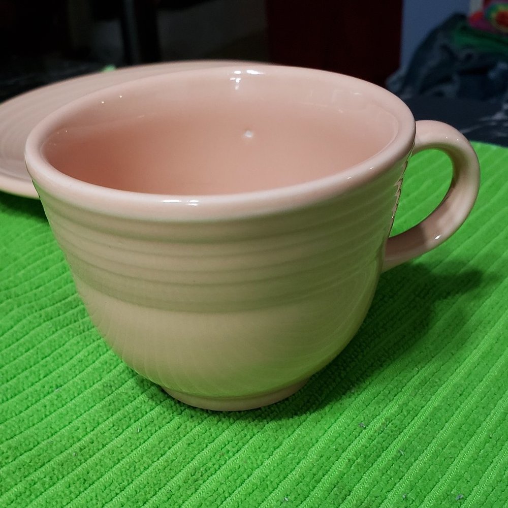 3 Fiestaware cups. Rose .3 1/4. Vintage.